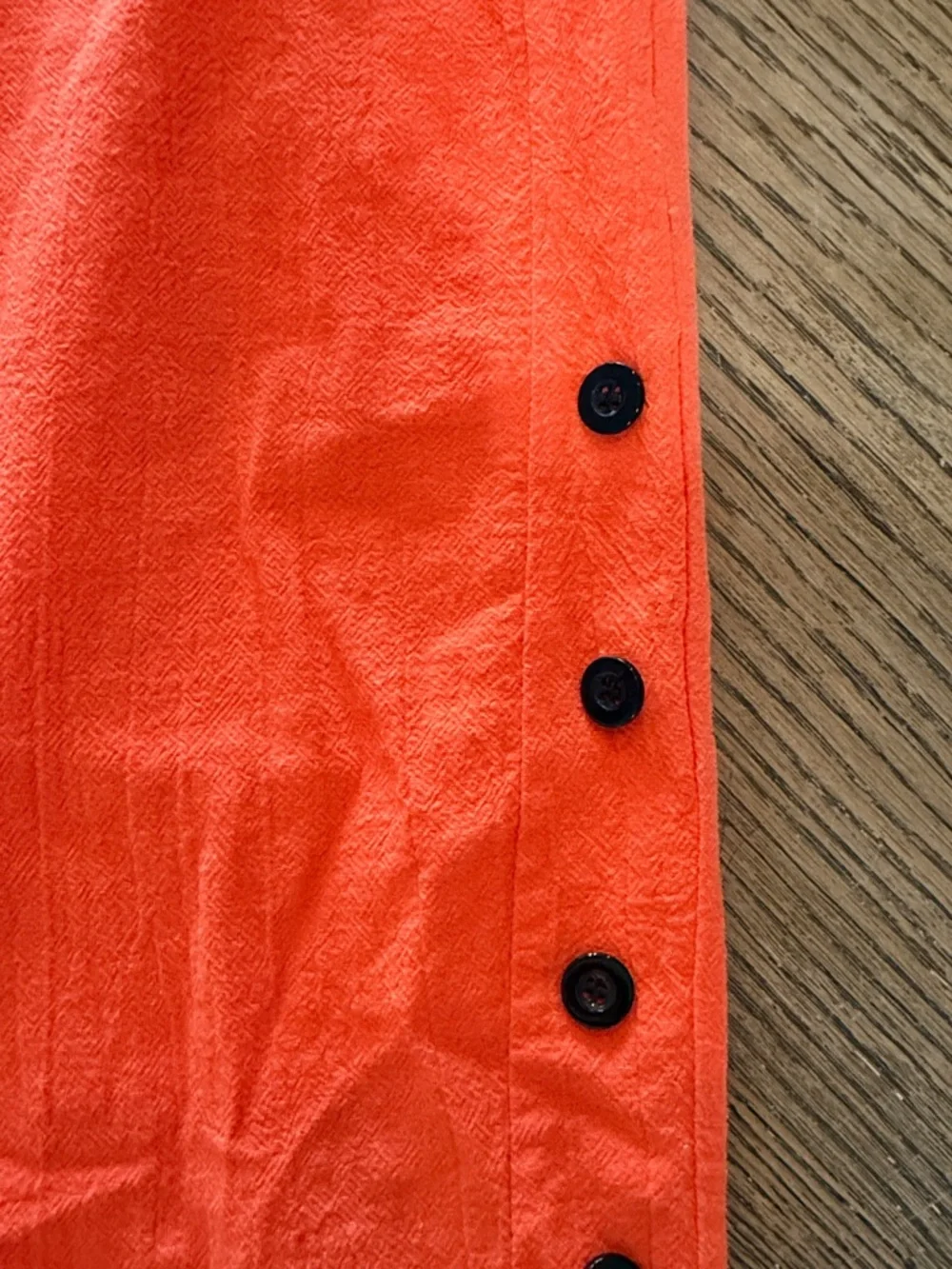 Bright Orange Button-Trim Capris with Drawstring - Picture 3 of 6